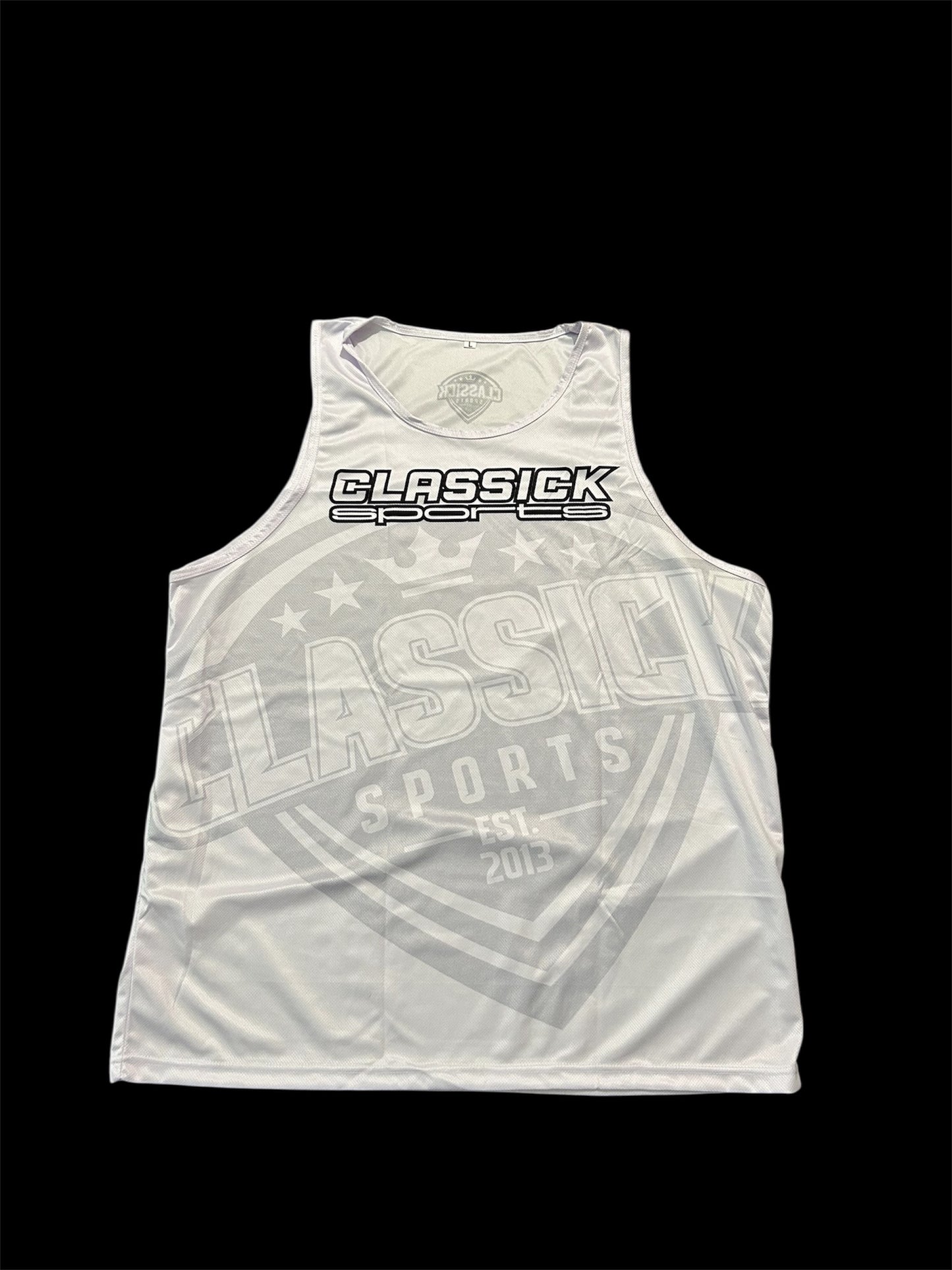 Classick White Tank To W/Black/White Logo