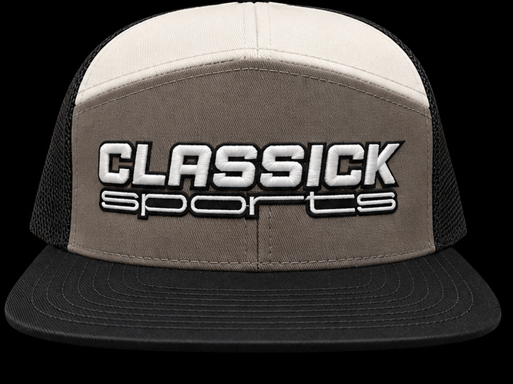 7 panel Black/Grey/white SnapBack