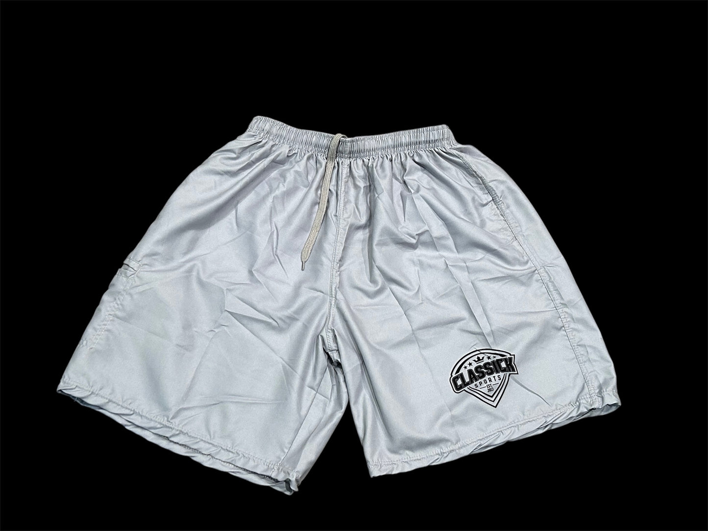 Microfiber Light grey shorts /Black logo