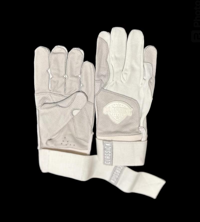 White Classick Elite Series Batting Gloves