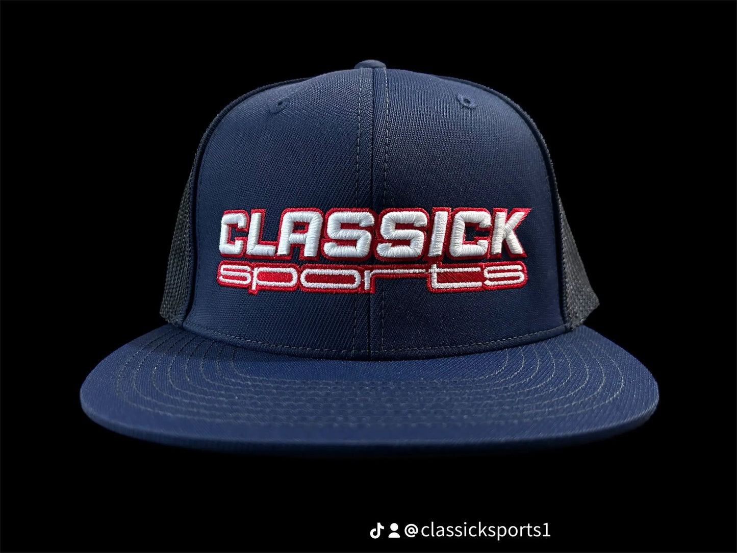 Navy/Navy Fitted White/Red logo