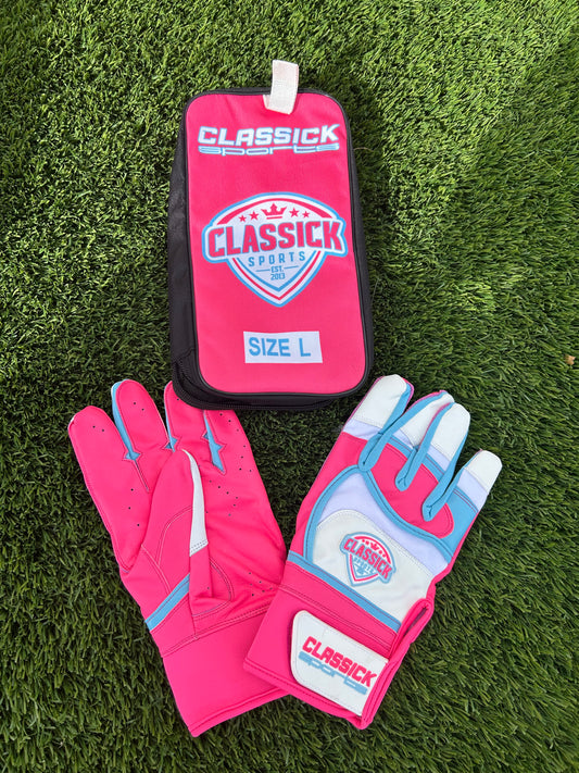 CS-3 Batting Glove Pink/Baby Blue/White