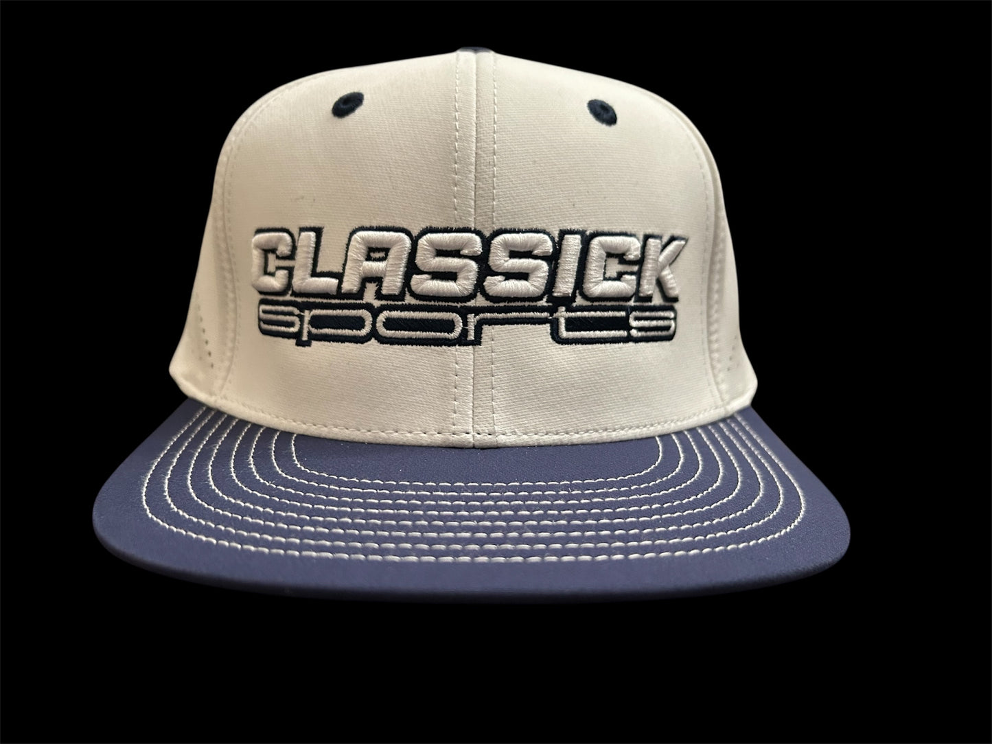 White/Navy Fitted