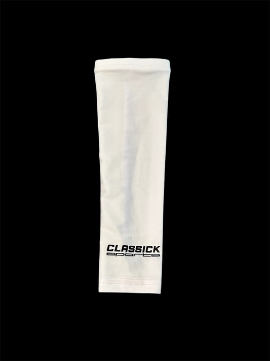 Classick White Arm sleeve with Black logo