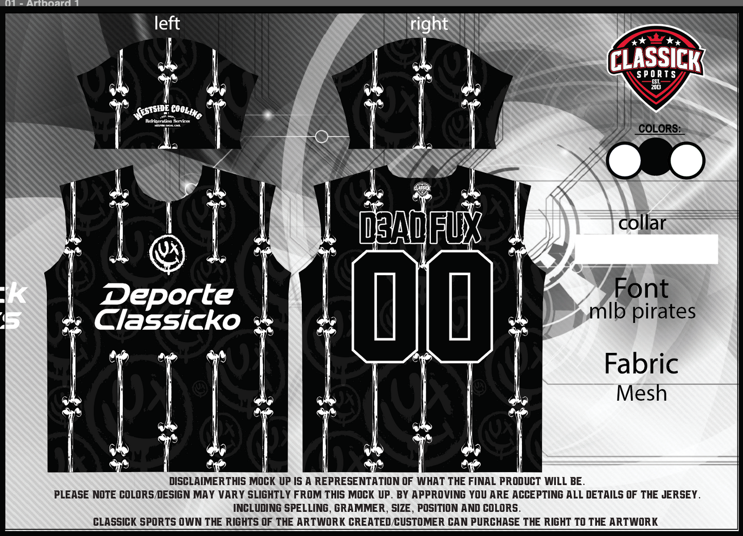 Deporte Classicko “Order to Print” 3-5 weeks
