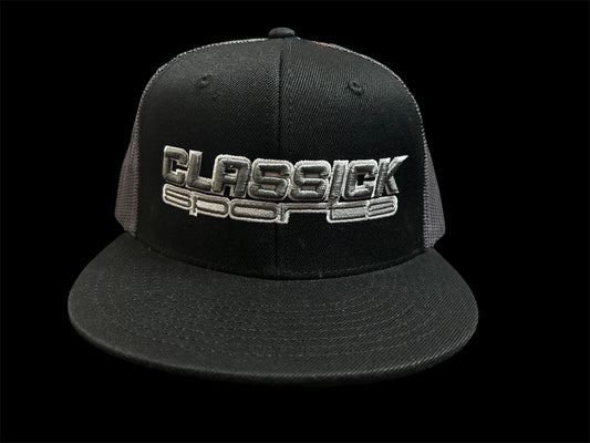 Classick Black & Grey Mesh Grey & White Logo