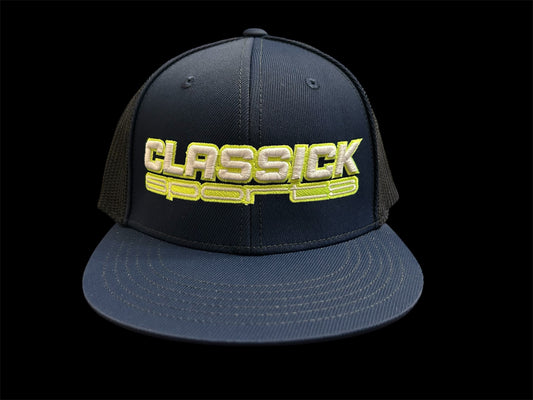 Navy/Neon Yellow Mesh Fitted