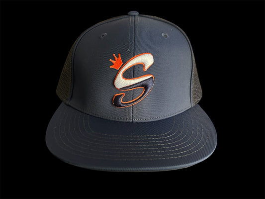 Navy/ white,Navy Orange mesh Fitted