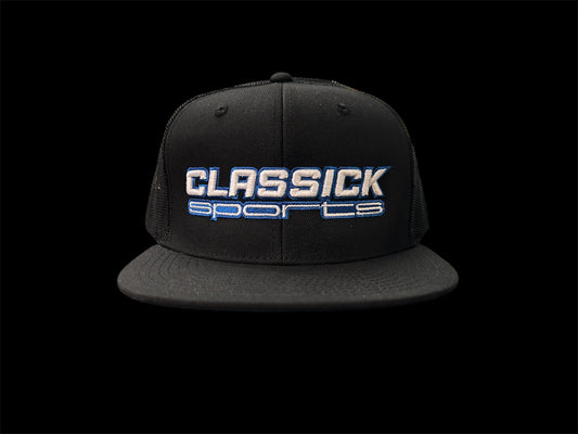 Black SnapBack / White & Blue Logo