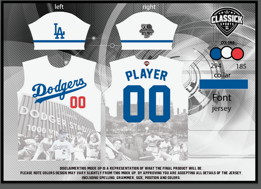 Dodgers “LEGENDS” White (Order to Print 3-5 weeks)