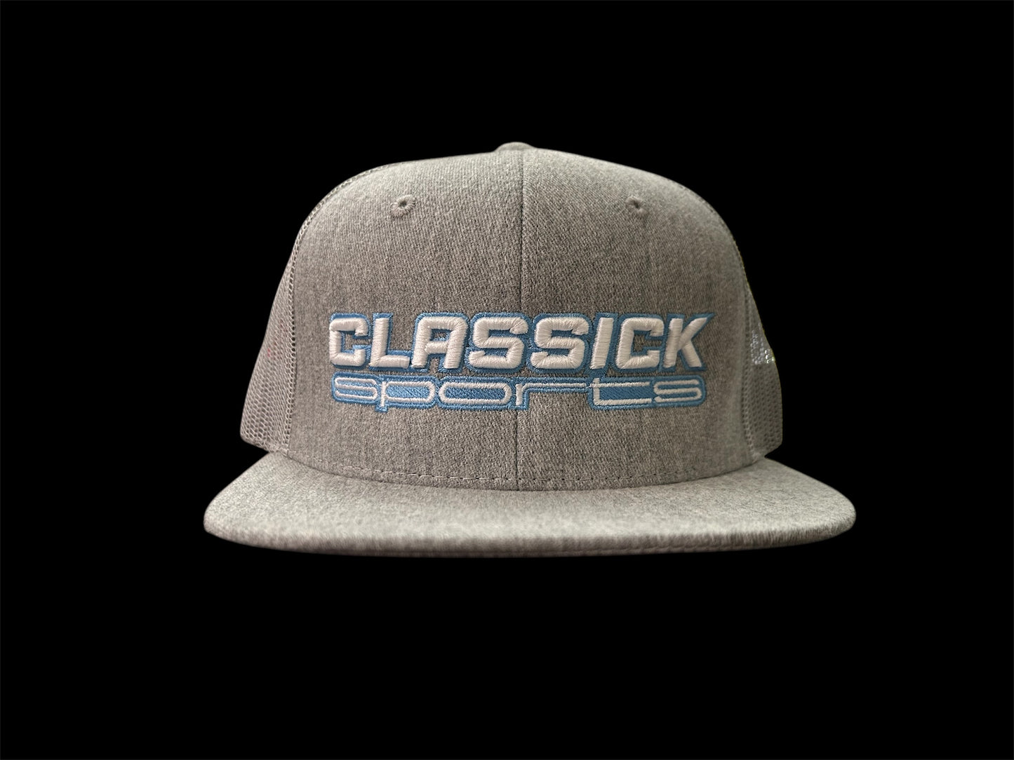 Heather Grey SnapBack/ White, Baby Blue Logo