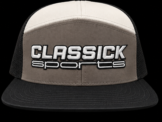 7 panel Black/Grey/white SnapBack