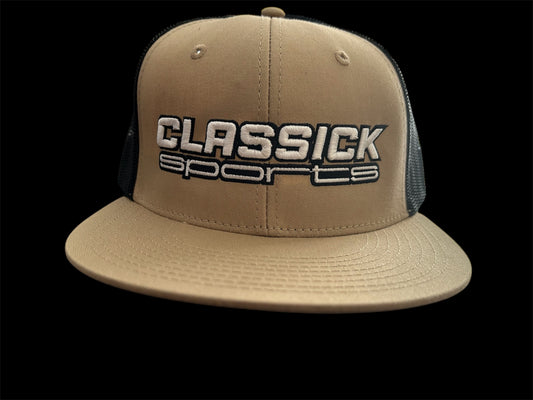 SnapBack Black/Tan W/ Black white Logo