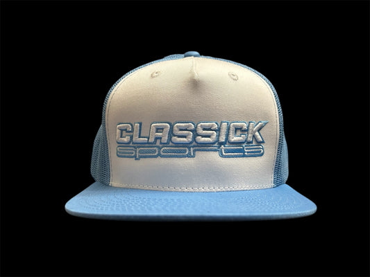 Light Blue & White SnapBack White Light Blue Logo