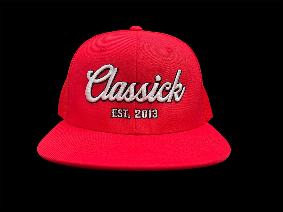 Red (cursive) SnapBack