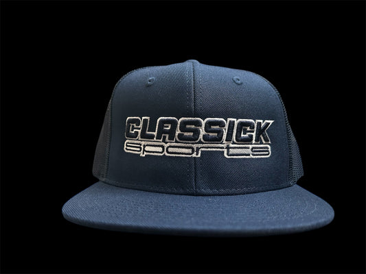 Navy & Navy SnapBack Navy/White logo