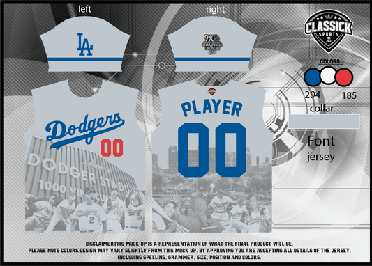 Dodgers “LEGENDS’’ Grey (Order to Print 3-5 weeks)