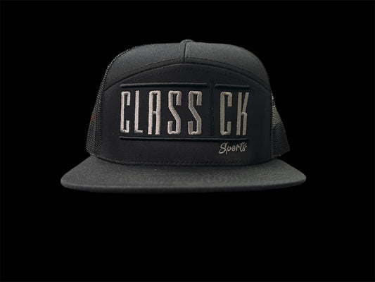 7 Panel SnapBack / Silver, Black Logo