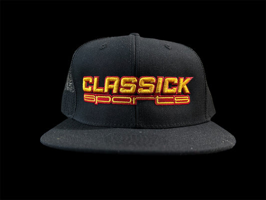 Black/Black SnapBack Yellow/Red Logo