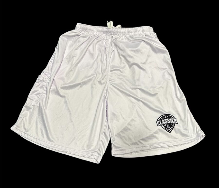 Classick 5-Pocket Polyester Mesh White Shorts