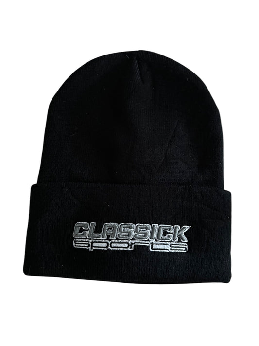 Black Beanie/Grey/White Logo