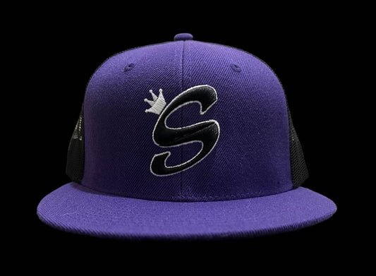 Royal Fade Classick Purple with Black Mesh Snapback Hat