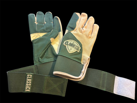 Elite Series Batting Gloves – Green/Tan