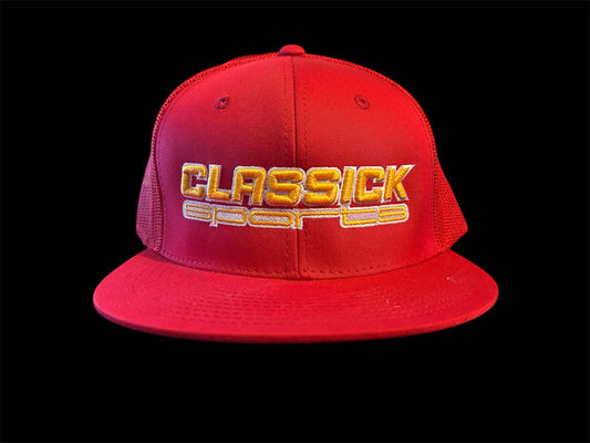 Red Snapback – Gold & White Logo Edition