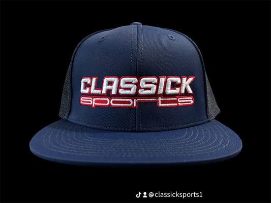 Navy/Navy Fitted White/Red logo