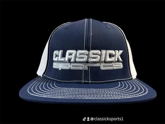Navy/White Fitted White/Grey logo